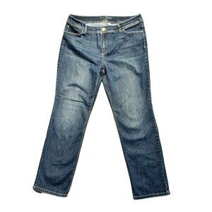 Chico's Platinum Women's Jeans Size 2 -33"x28" Dark Wash Straight Leg